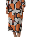 Orange - Side - Principles Womens-Ladies Abstract Mesh Wrap Midi Dress