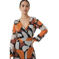 Orange - Lifestyle - Principles Womens-Ladies Abstract Mesh Wrap Midi Dress