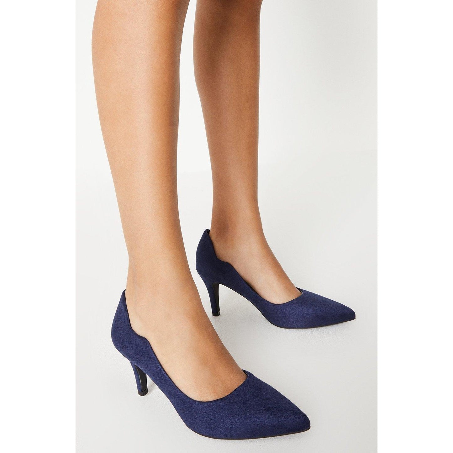 Navy - Front - Principles Womens-Ladies Dayton Pointed Medium Heel Court Shoes