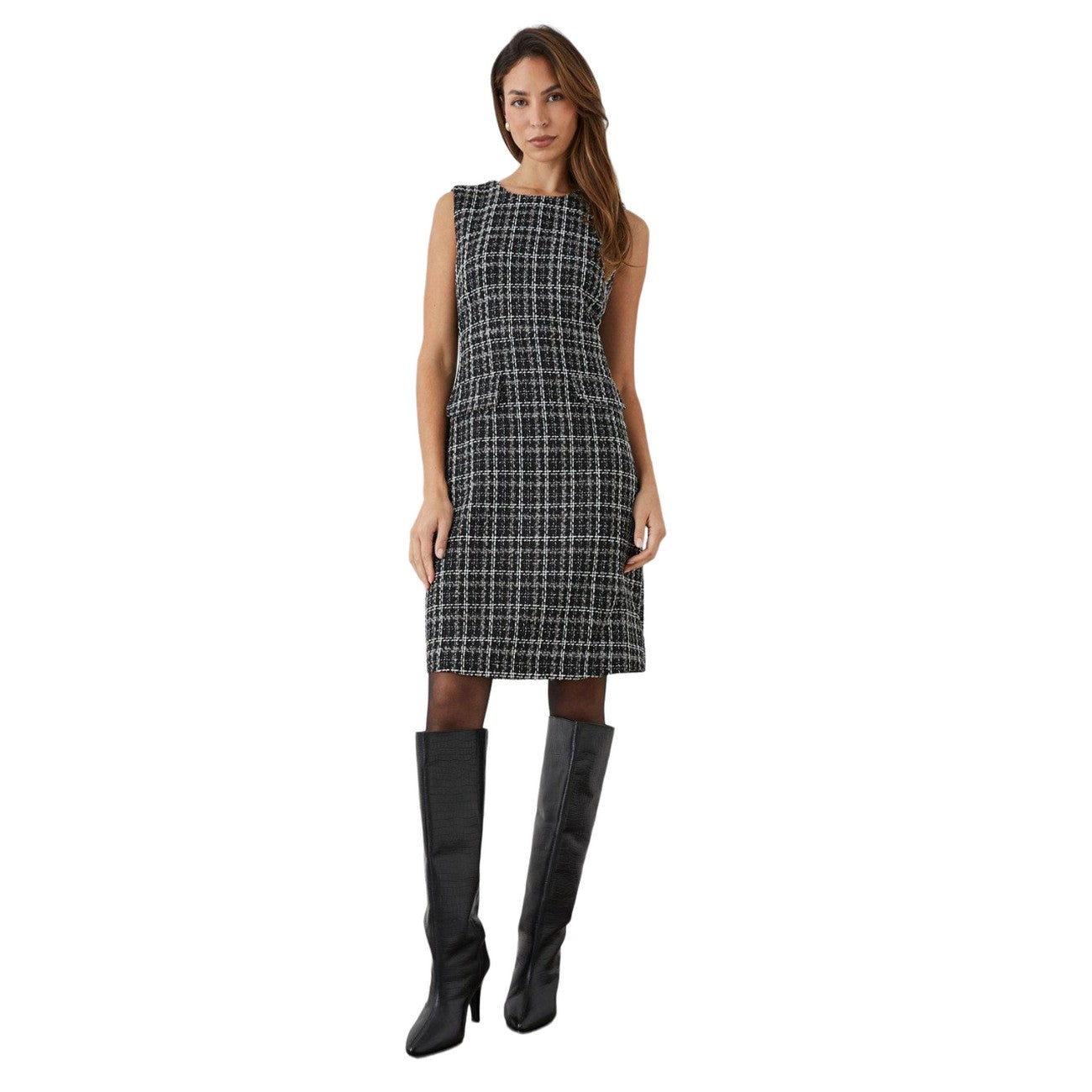 Black - Side - Principles Womens-Ladies Bouclé Sleeveless Shift Dress