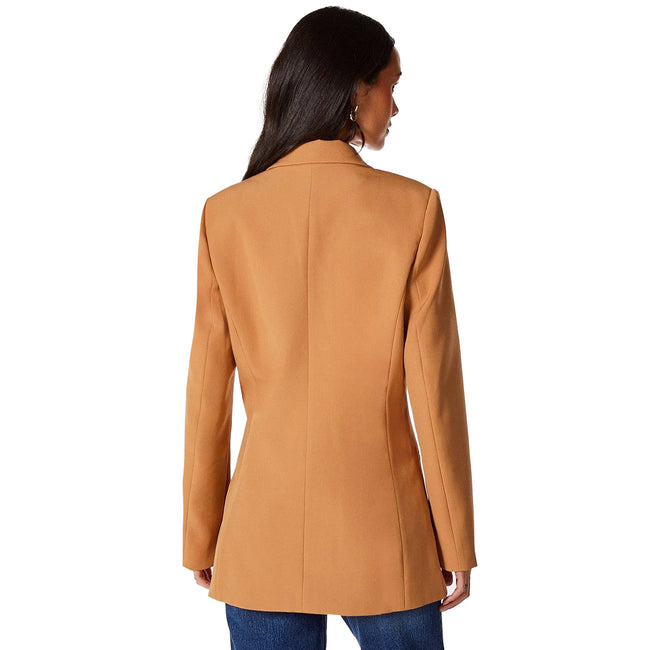 Camel - Back - Principles Womens-Ladies Double-Breasted Longline Blazer