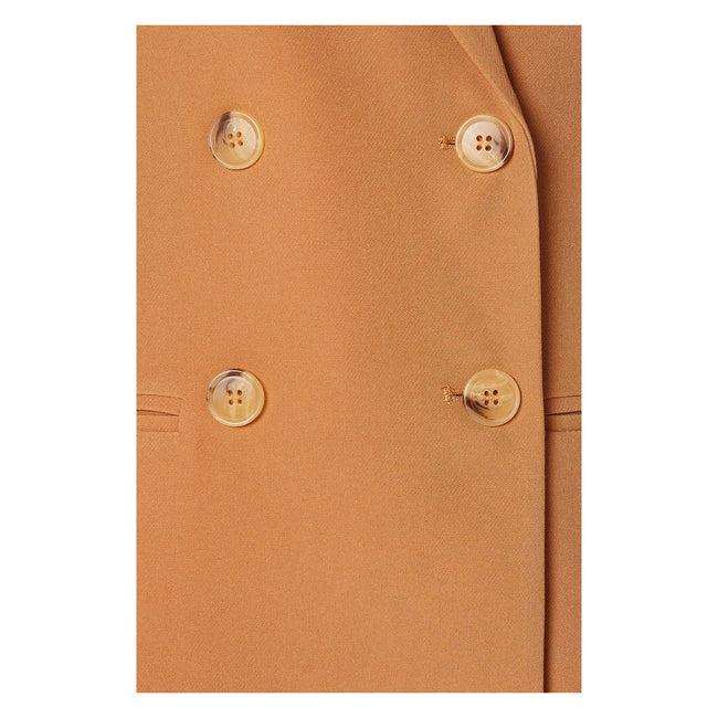 Camel - Side - Principles Womens-Ladies Double-Breasted Longline Blazer