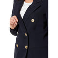 Navy - Side - Principles Womens-Ladies Double-Breasted Longline Blazer