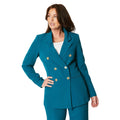 Teal - Front - Principles Womens-Ladies Double-Breasted Longline Blazer