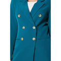 Teal - Lifestyle - Principles Womens-Ladies Double-Breasted Longline Blazer
