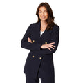 Navy - Front - Principles Womens-Ladies Double-Breasted Longline Blazer