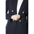 Navy - Side - Principles Womens-Ladies Double-Breasted Edge To Edge Blazer
