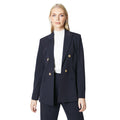 Navy - Front - Principles Womens-Ladies Double-Breasted Edge To Edge Blazer
