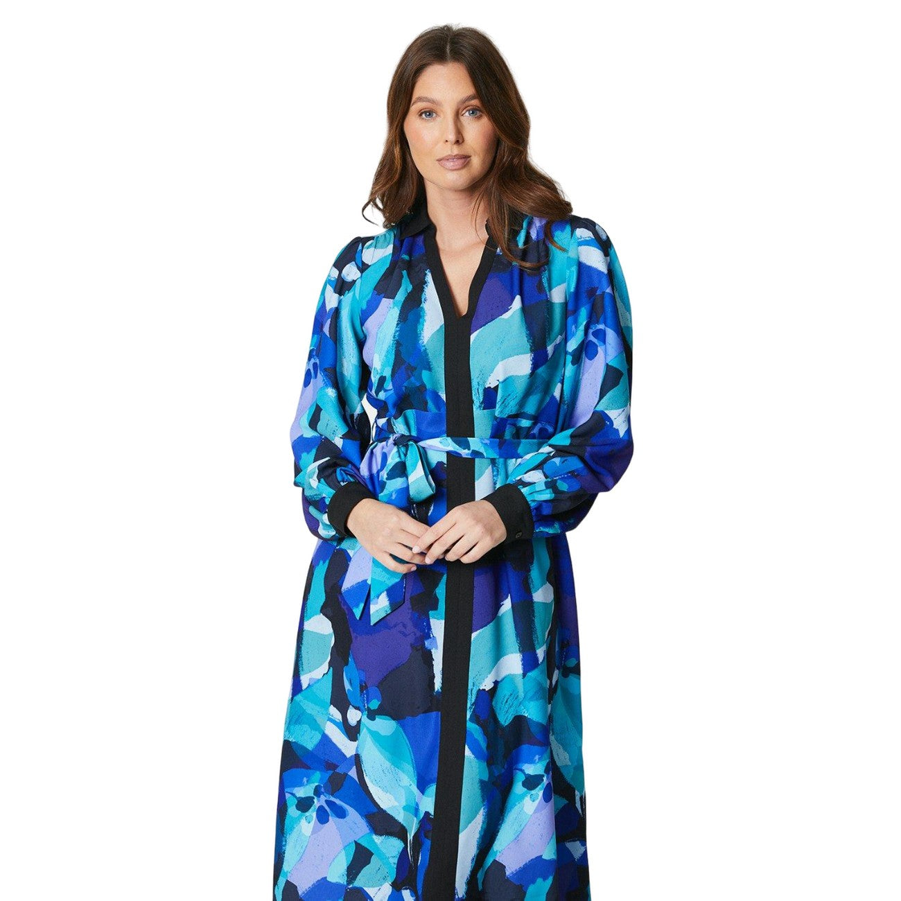 Cobalt - Side - Principles Womens-Ladies Abstract Shirt Dress