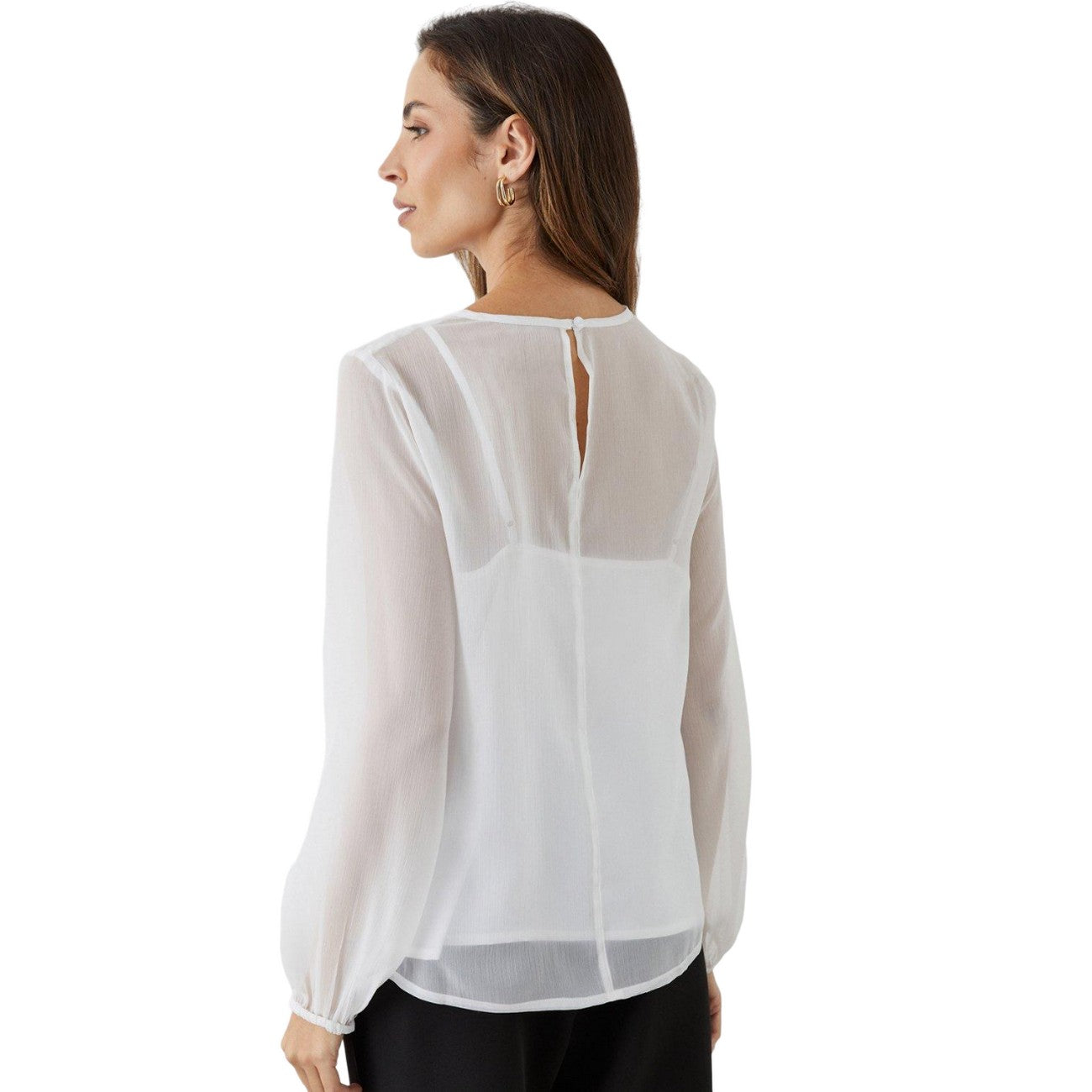 Ivory - Back - Principles Womens-Ladies Chiffon Blouse