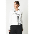 Ivory - Front - Principles Womens-Ladies Tipped Button Through Long-Sleeved Cardigan
