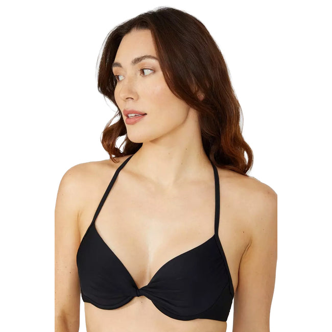 Black - Side - Debenhams Womens-Ladies Twisted Underwired Bikini Top