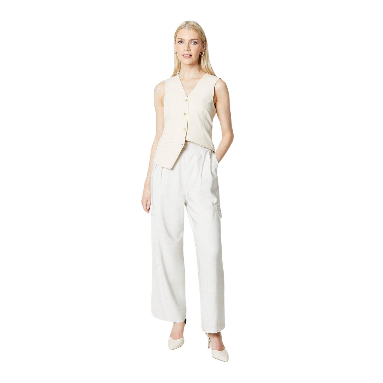 Stone - Side - Principles Womens-Ladies Pocket Detail Cargo Trousers