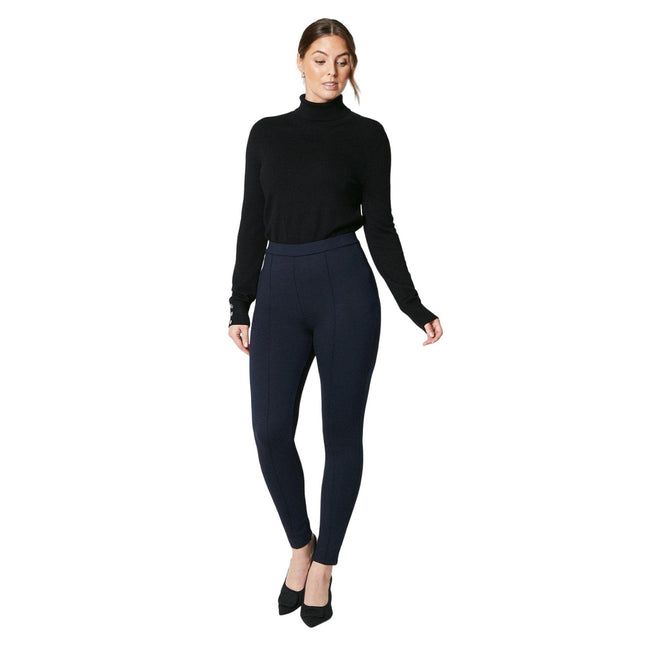 Navy - Side - Principles Womens-Ladies Ponte Leggings