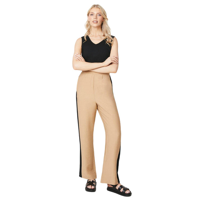 Tan - Side - Debenhams Womens-Ladies Side Stripe Trousers