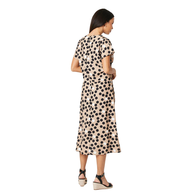 Neutral - Back - Principles Womens-Ladies Spotted Midi Dress