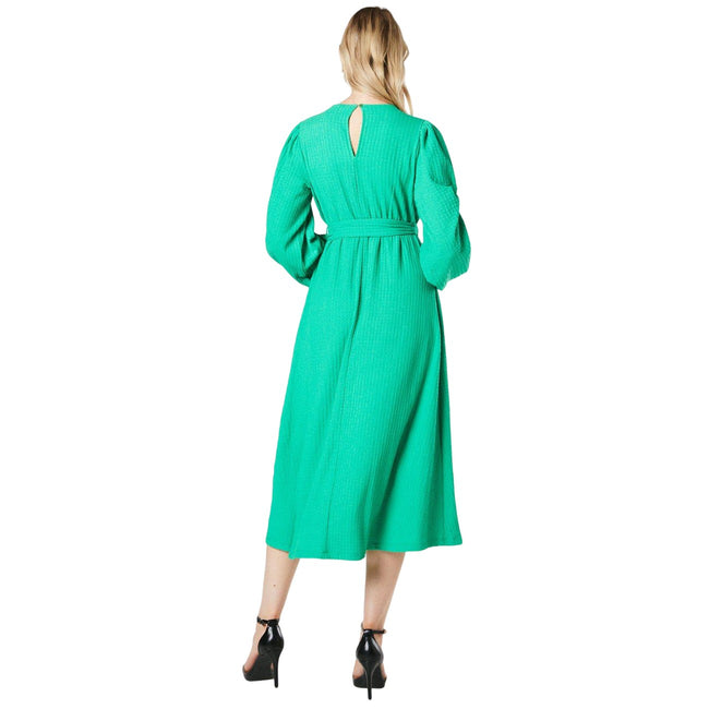 Green - Back - Principles Womens-Ladies Textured Jersey Belt Midi Dress