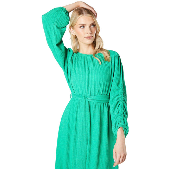 Green - Side - Principles Womens-Ladies Textured Jersey Belt Midi Dress