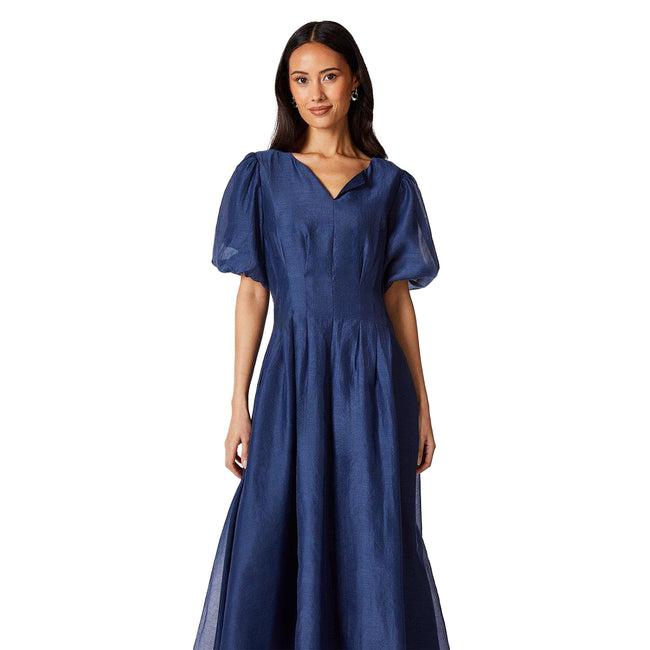 Blue - Lifestyle - Principles Womens-Ladies Organza Pleated Midi Dress