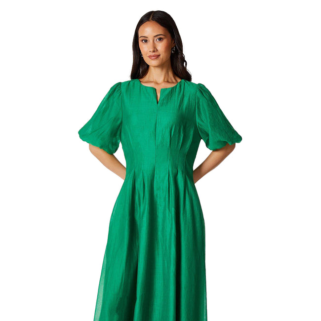 Green - Lifestyle - Principles Womens-Ladies Organza Pleated Midi Dress