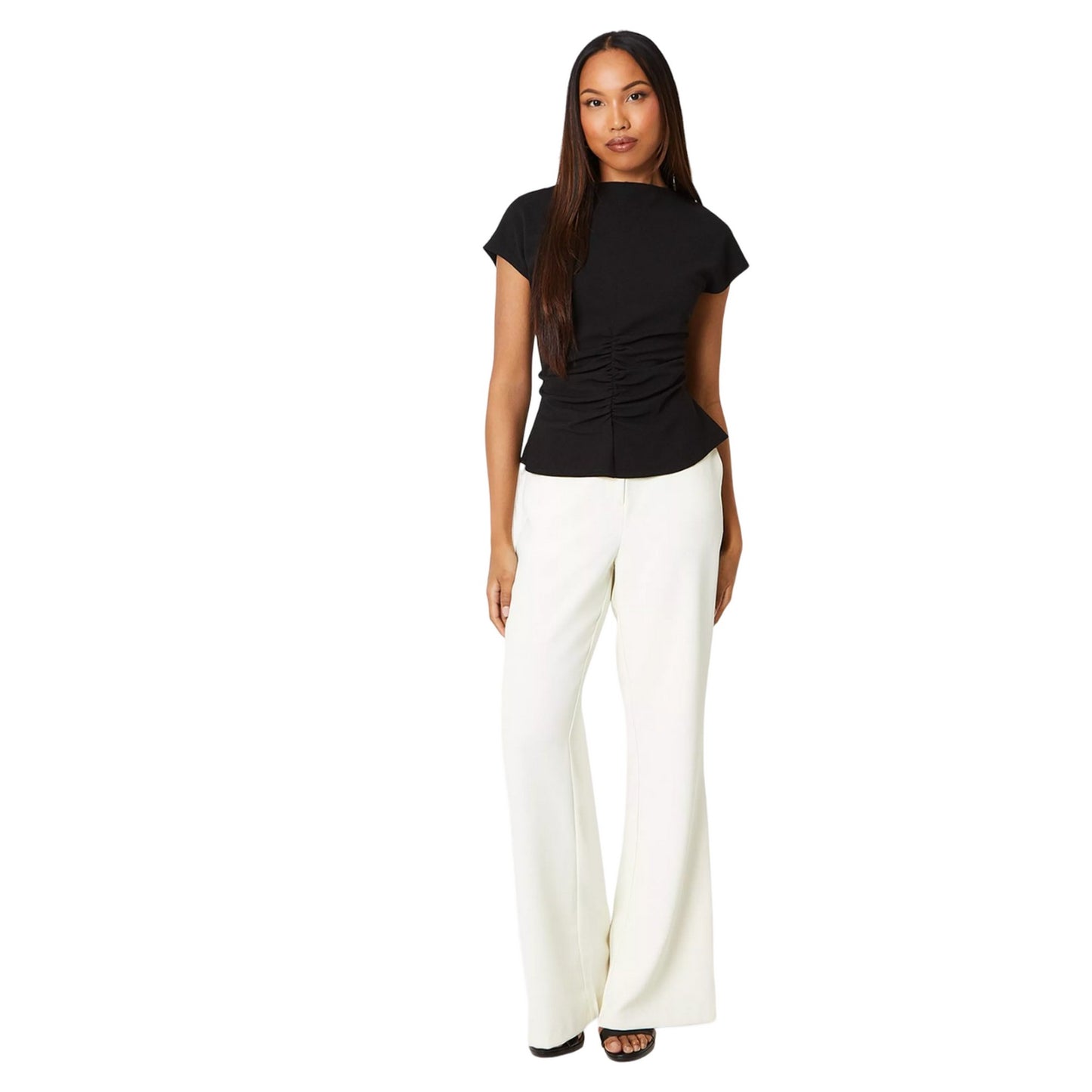 Black - Side - Principles Womens-Ladies Jersey Ruched Front Relaxed Fit Top