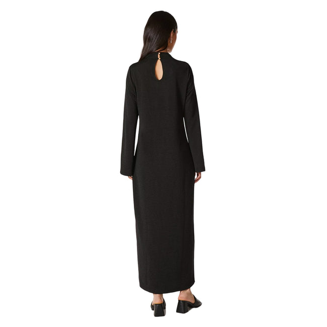 Black - Back - Principles Womens-Ladies Textured Jersey Long-Sleeved Maxi Dress