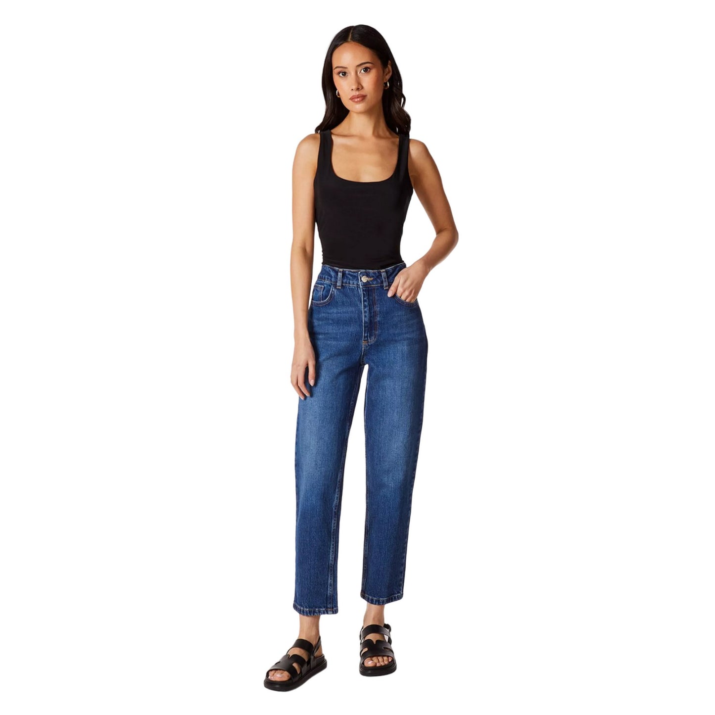 Black - Side - Principles Womens-Ladies Soft Touch Tank Top