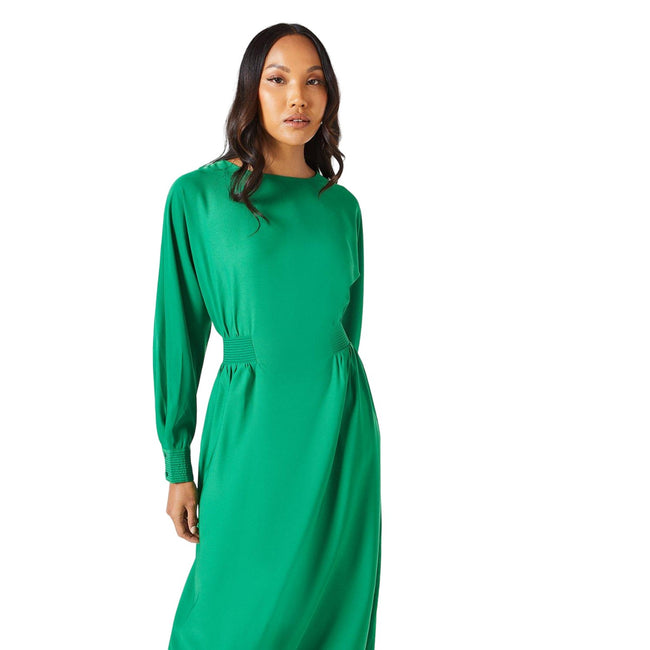Green - Side - Principles Womens-Ladies Crepe Waist Detail Midi Dress