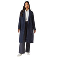 Navy - Front - Principles Womens-Ladies Maxi Double Breasted Coat