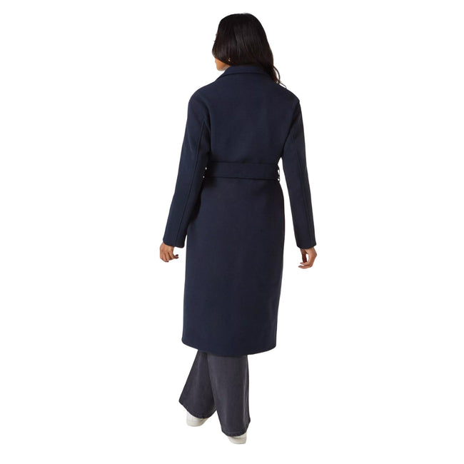 Navy - Back - Principles Womens-Ladies Maxi Double Breasted Coat