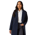 Navy - Side - Principles Womens-Ladies Maxi Double Breasted Coat