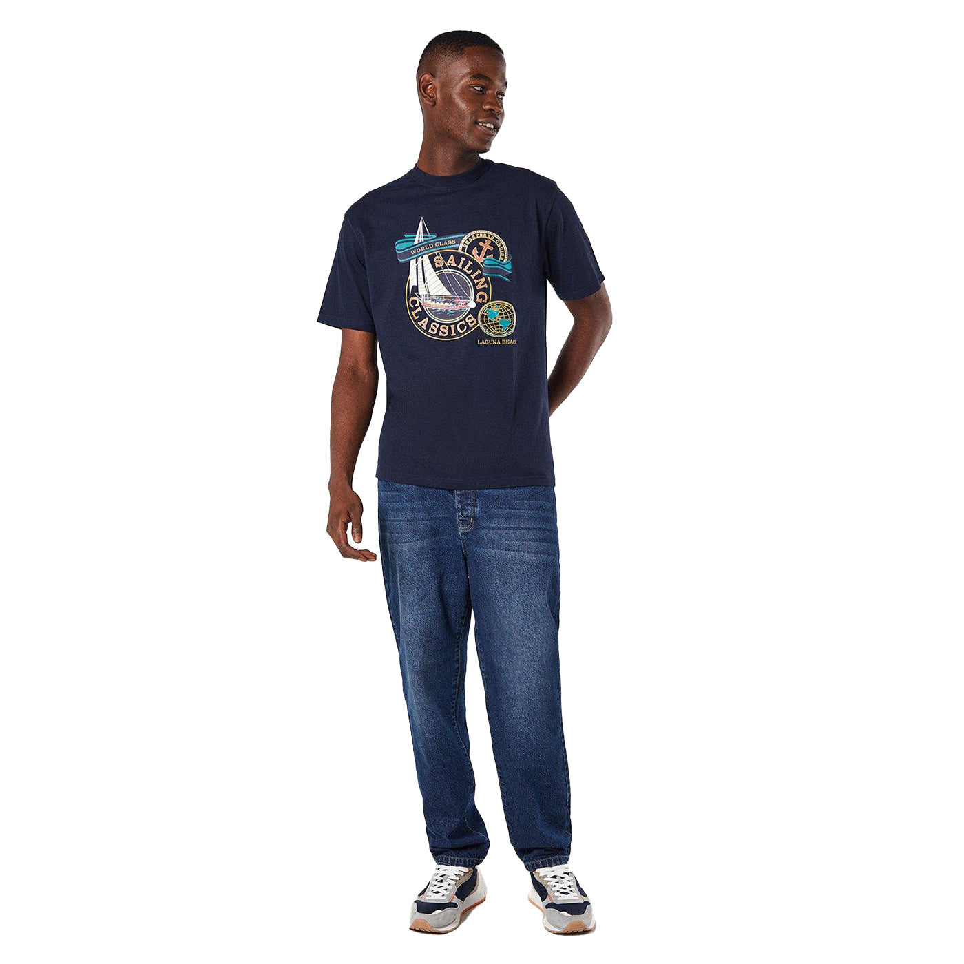 Navy - Lifestyle - Maine Mens Sailing Classics Vintage T-Shirt