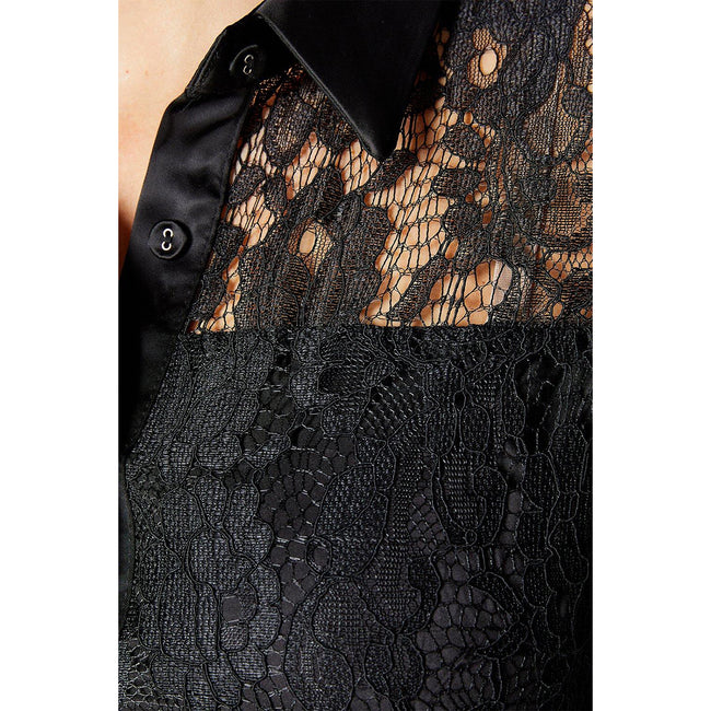 Black - Lifestyle - Principles Womens-Ladies Lace Shirt Dress