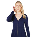 Navy - Side - Principles Womens-Ladies Ponte Zip Front Midi Dress