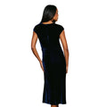 Indigo - Back - Principles Womens-Ladies Velvet Ruched Waist Midi Dress