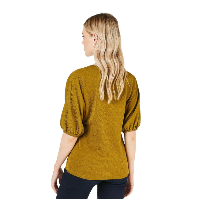 Olive - Back - Principles Womens-Ladies Textured Jersey Top