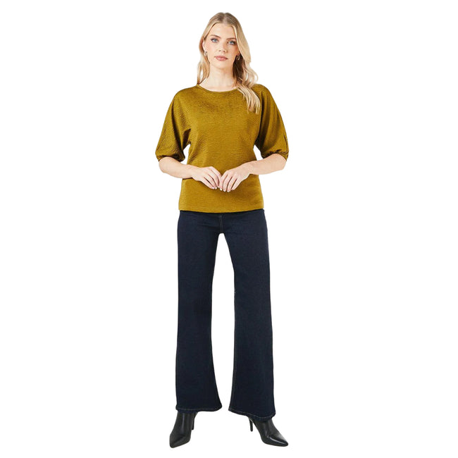 Olive - Side - Principles Womens-Ladies Textured Jersey Top