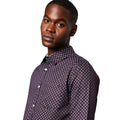 Purple - Side - Maine Mens Geometric Pattern Foulard Long-Sleeved Shirt
