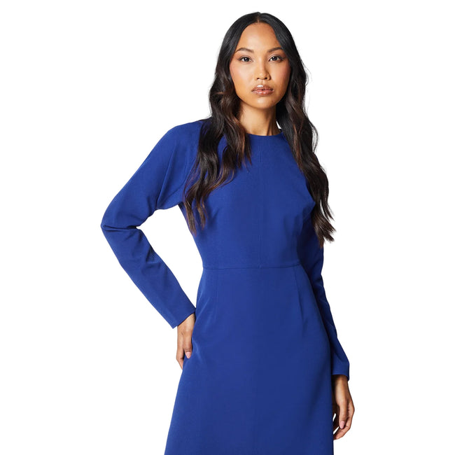 Blue - Side - Principles Womens-Ladies Elizabeth Crepe Woven Midi Dress