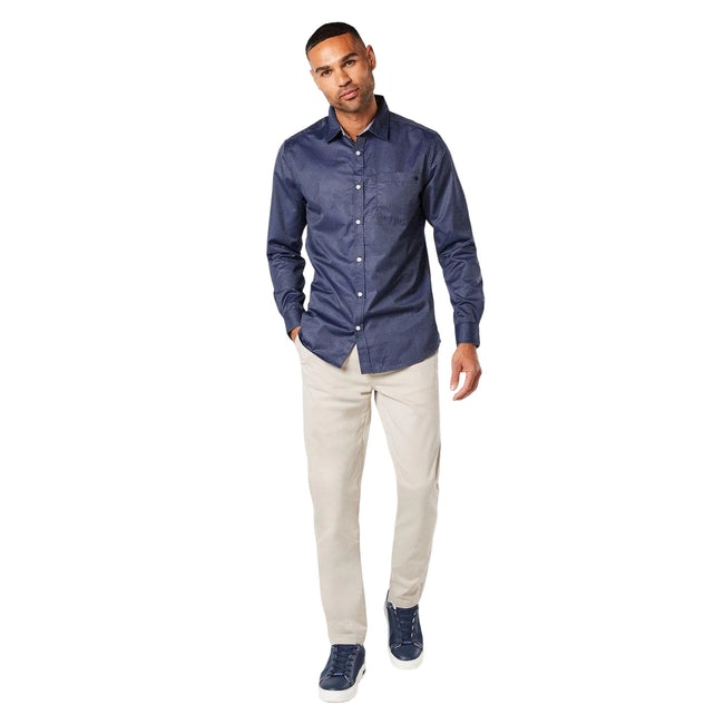 Navy - Lifestyle - Maine Mens Zizi Textured Long-Sleeved Shirt