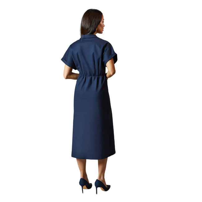 Navy - Back - Principles Womens-Ladies Button Detail Wrap Dress