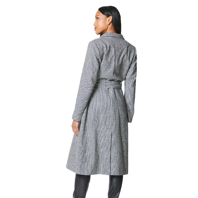 Neutral - Back - Principles Womens-Ladies Checked Wrap Belted Coat