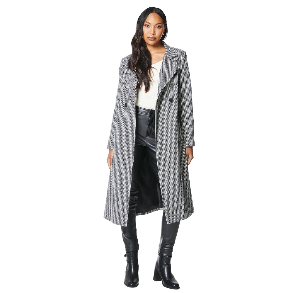 Neutral - Side - Principles Womens-Ladies Checked Wrap Belted Coat