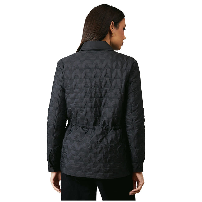 Black - Back - Principles Womens-Ladies Quilted Waist Detail Jacket