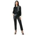 Black - Side - Principles Womens-Ladies Contrast Detail Satin Top