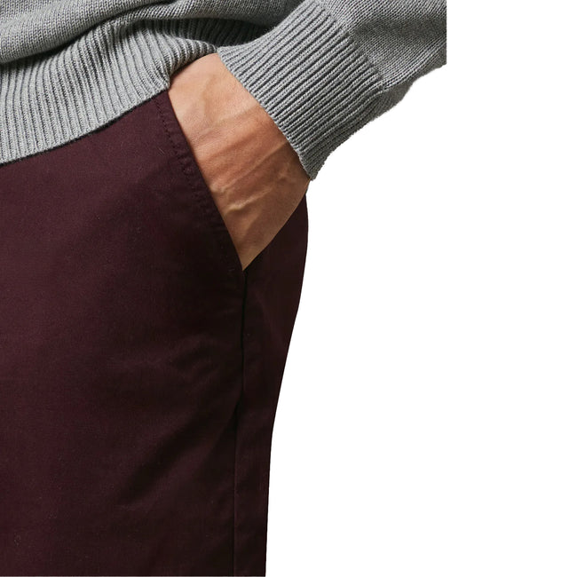Burgundy - Side - Maine Mens Premium Chino Trousers