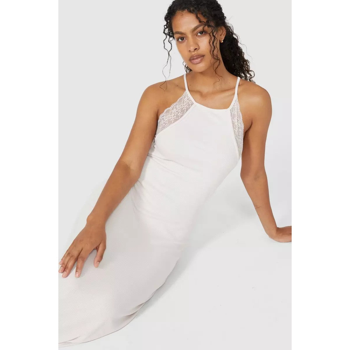 Blush - Lifestyle - Debenhams Womens-Ladies Milano Ribbed Lace Detail Nightie