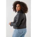 Black - Back - Dorothy Perkins Womens-Ladies Faux Leather Plus Biker Jacket
