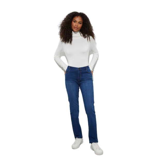 Mid Wash - Front - Dorothy Perkins Womens-Ladies Ellis Slim Jeans