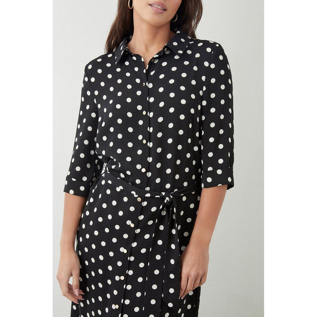 Monochrome - Pack Shot - Dorothy Perkins Womens-Ladies Spotted Tall Shirt Dress